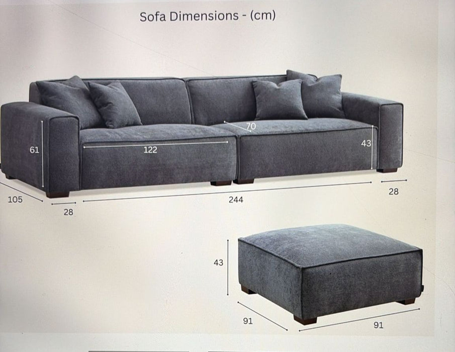 ALUXO® Dakota Sofa Range in Pebble Boucle