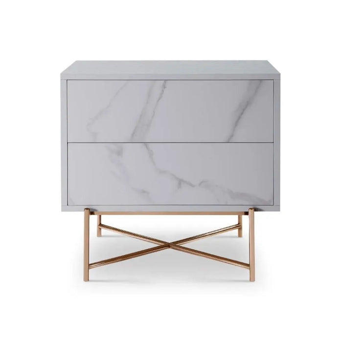 Adriana Bedside Chests White Wood Laminate-Cheshire Furniture Outlet