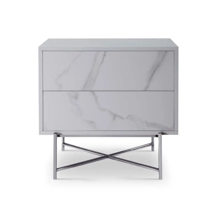 Adriana Bedside Chests White Wood Laminate-Cheshire Furniture Outlet