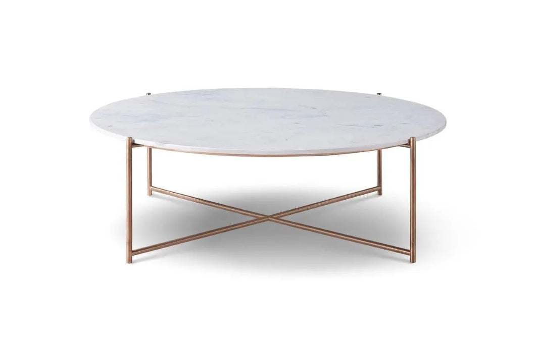 Large Round Coffee Table Frame With Marble Top-Cheshire Furniture Outlet