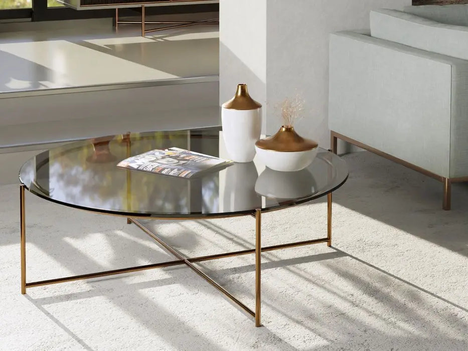 Large Round Coffee Table Frame With Marble Top-Cheshire Furniture Outlet