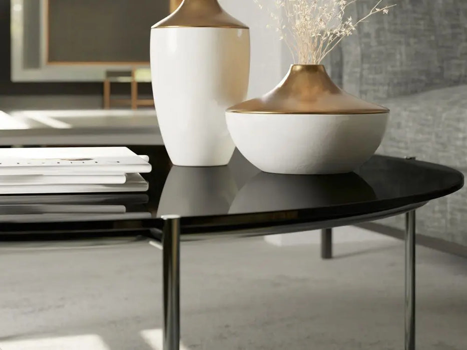 Large Round Coffee Table Frame With Marble Top-Cheshire Furniture Outlet
