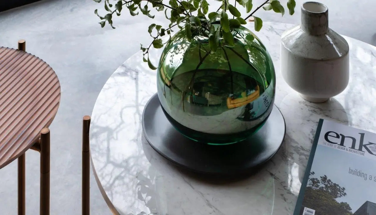 Small Round Coffee Table Frame With Marble Top-Cheshire Furniture Outlet