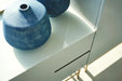 Door & Drawer Combination Sideboard White & Dark Chrome Accent-Cheshire Furniture Outlet