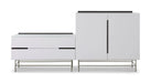 Door & Drawer Combination Sideboard White & Dark Chrome Accent-Cheshire Furniture Outlet