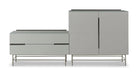 Door & Drawer Combination Sideboard White & Dark Chrome Accent-Cheshire Furniture Outlet