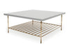 Square Coffee Table Grey With Dark Chrome Base-Cheshire Furniture Outlet