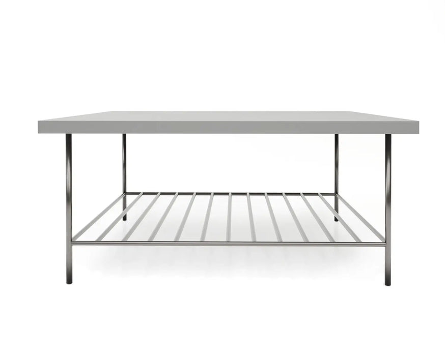 Square Coffee Table Grey With Dark Chrome Base-Cheshire Furniture Outlet