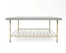 Square Coffee Table Grey With Dark Chrome Base-Cheshire Furniture Outlet