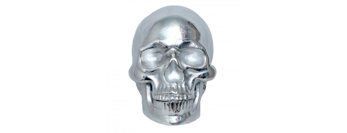 Giant Silver Skull H30cm W50cm-Cheshire Furniture Outlet