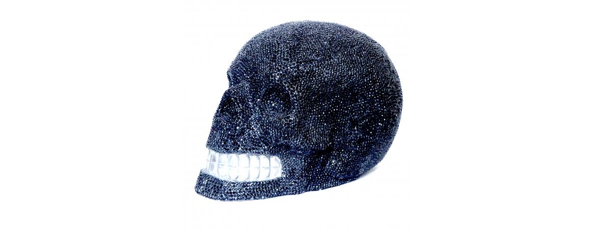 Giant Black Crystal Skull H30cm W50cm-Cheshire Furniture Outlet