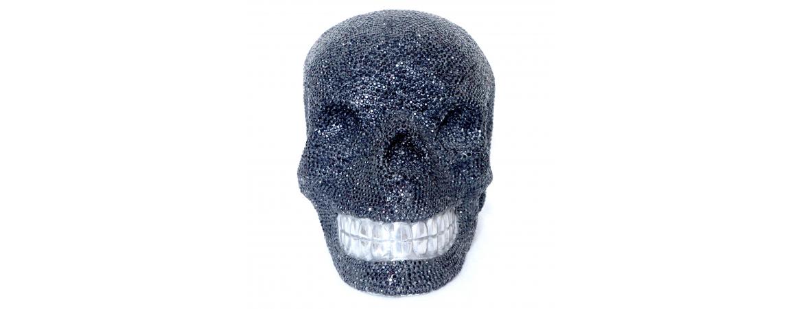 Giant Black Crystal Skull H30cm W50cm-Cheshire Furniture Outlet
