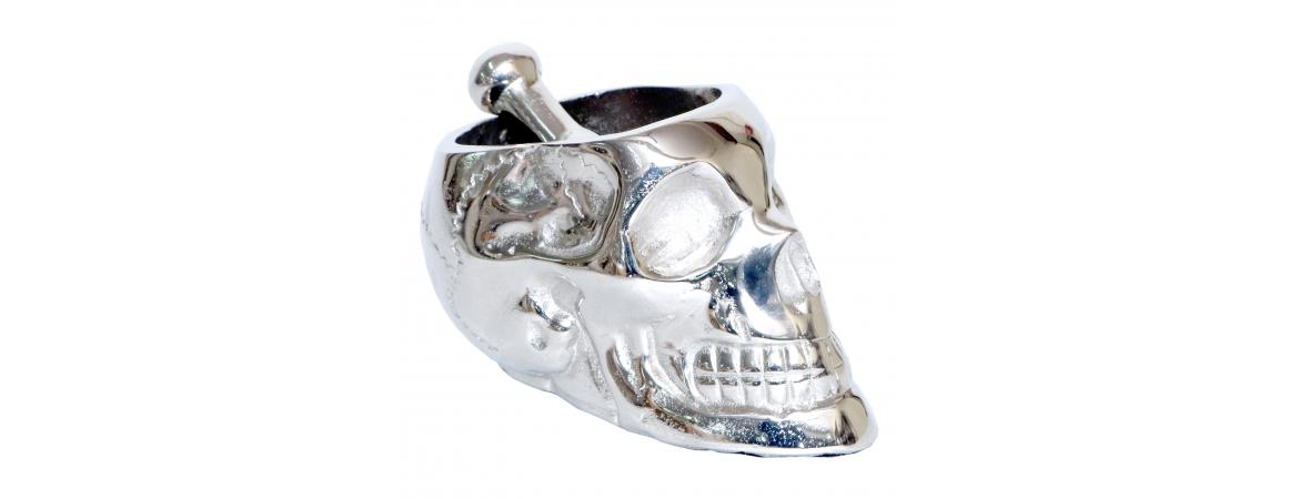 Silver Skull H19cm-Cheshire Furniture Outlet