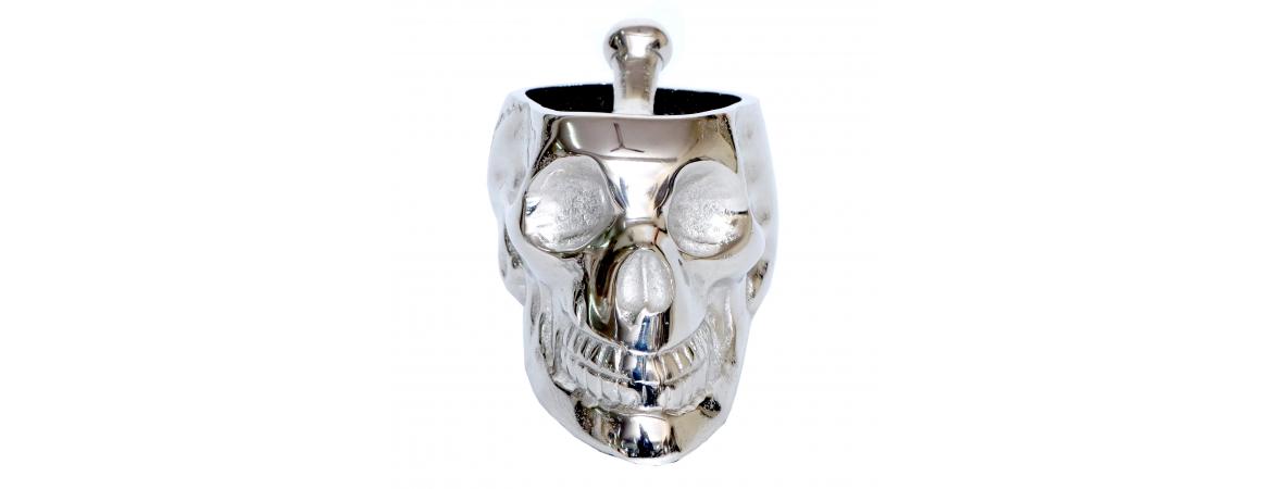 Silver Skull H19cm-Cheshire Furniture Outlet