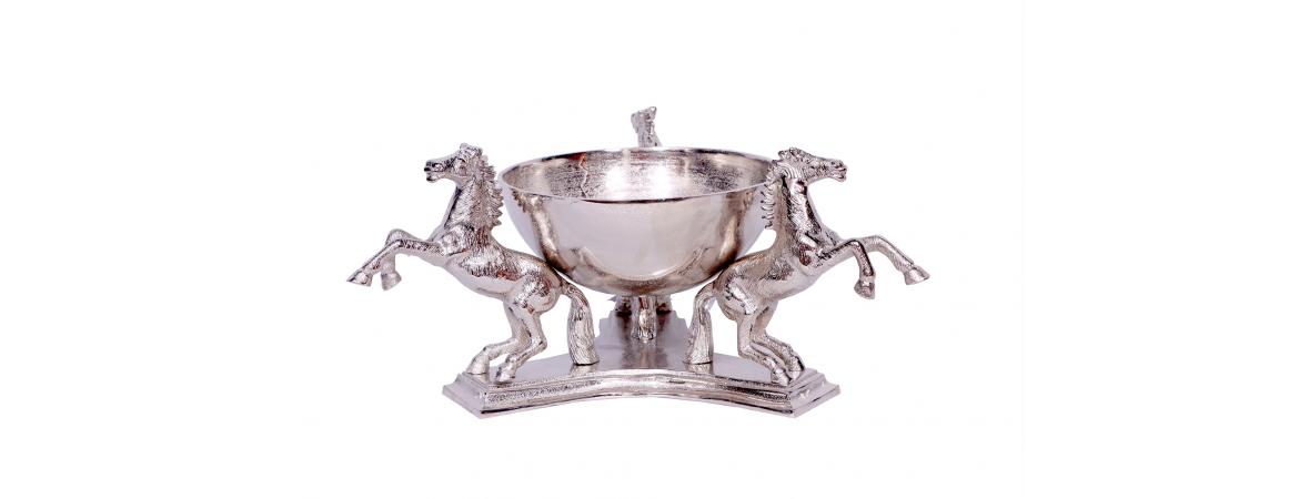 Horses with Bowl Small-Cheshire Furniture Outlet