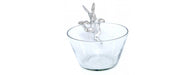 Glass Bowl with 2 Bunnies-Cheshire Furniture Outlet