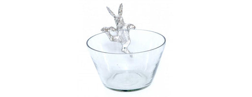 Glass Bowl with 2 Bunnies-Cheshire Furniture Outlet