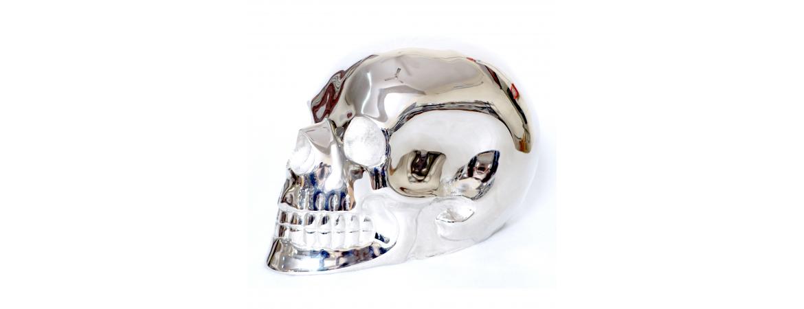 Silver Skull H17cm-Cheshire Furniture Outlet