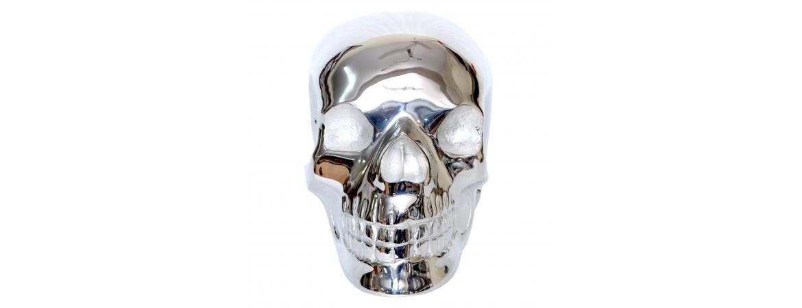Silver Skull H17cm-Cheshire Furniture Outlet