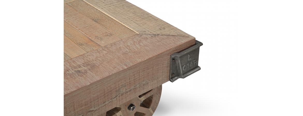 Reclaimed Wooden Coffee Table on Wheels-Cheshire Furniture Outlet