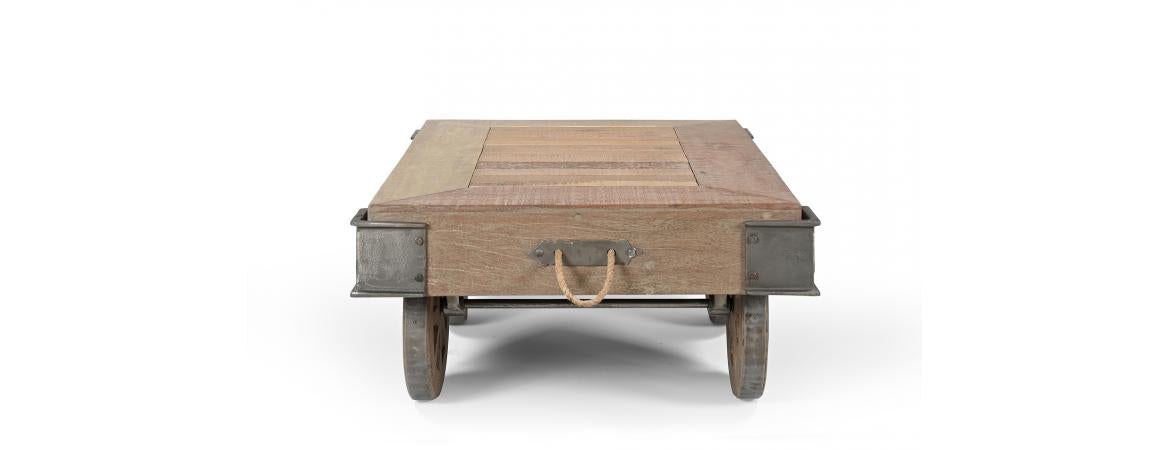 Reclaimed Wooden Coffee Table on Wheels-Cheshire Furniture Outlet