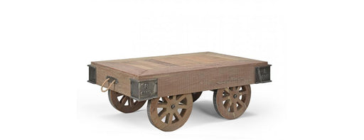 Reclaimed Wooden Coffee Table on Wheels-Cheshire Furniture Outlet