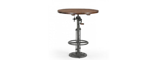 Adjustable Reclaimed Wood & Metal Bar Table-Cheshire Furniture Outlet