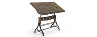 Adjustable Recylced Teak Drafting Table-Cheshire Furniture Outlet