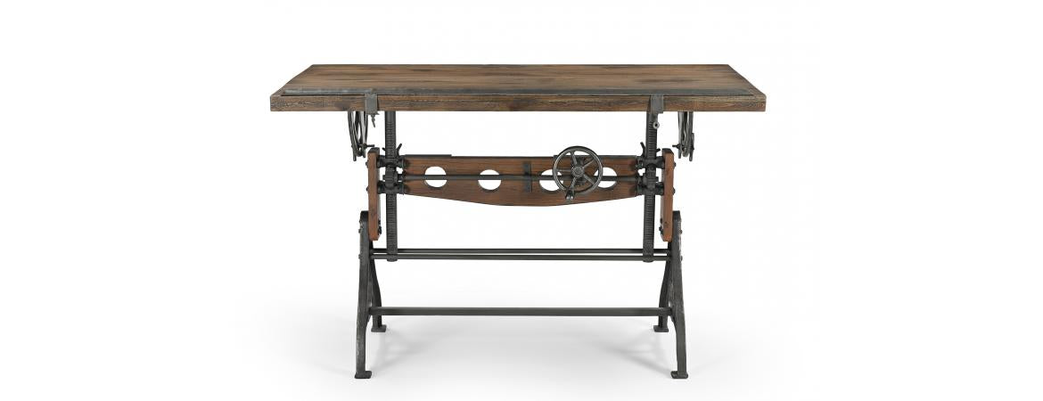 Adjustable Recylced Teak Drafting Table-Cheshire Furniture Outlet