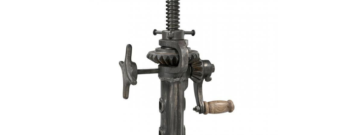Adjustable Reclaimed Wood & Metal Stool-Cheshire Furniture Outlet