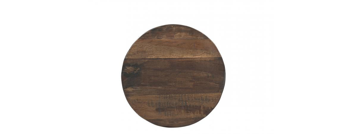 Adjustable Reclaimed Wood & Metal Stool-Cheshire Furniture Outlet