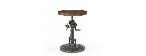 Adjustable Reclaimed Wood & Metal Stool-Cheshire Furniture Outlet