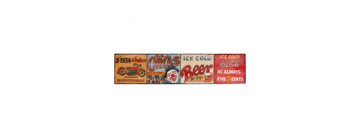 Hand Painted Vintage Ad 3 Door Sideboard-Cheshire Furniture Outlet