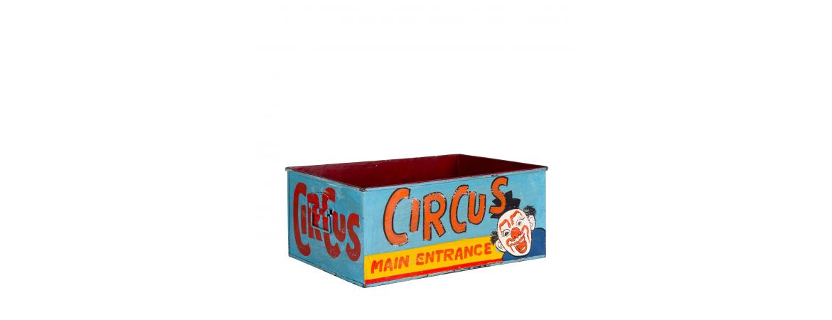 Hand Painted Circus Themed Iron Storage Box-Cheshire Furniture Outlet