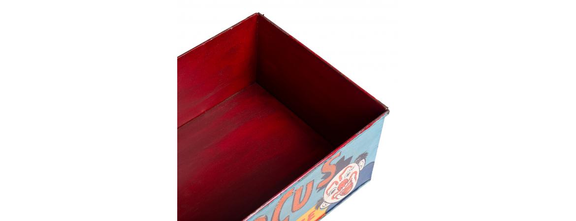 Hand Painted Circus Themed Iron Storage Box-Cheshire Furniture Outlet