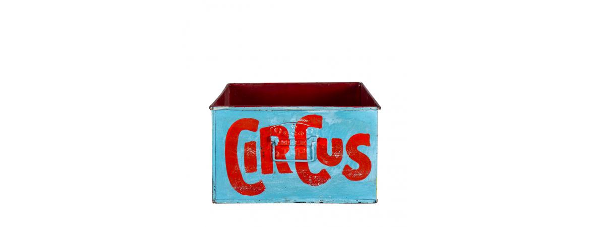 Hand Painted Circus Themed Iron Storage Box-Cheshire Furniture Outlet