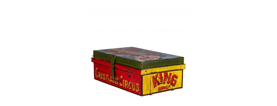 Hand Painted Circus Iron Trunk-Cheshire Furniture Outlet