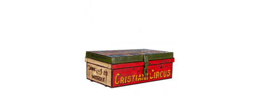 Hand Painted Circus Iron Trunk-Cheshire Furniture Outlet