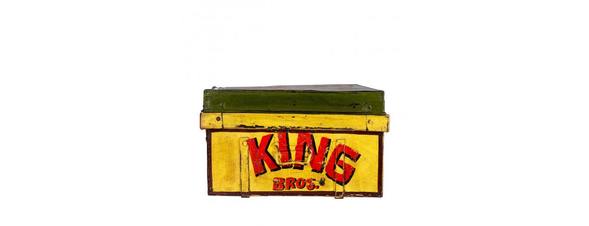 Hand Painted Circus Iron Trunk-Cheshire Furniture Outlet