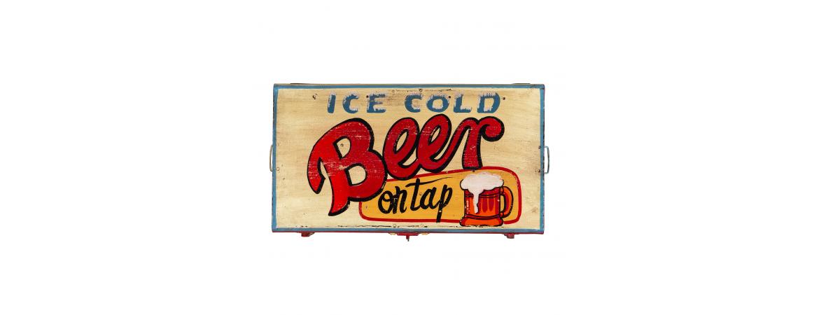 Hand Painted Iron Trunk Beer-Cheshire Furniture Outlet