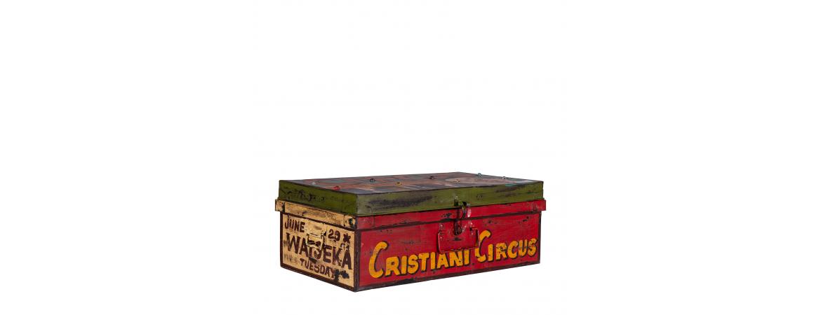 Hand Painted Iron Trunk Carnival-Cheshire Furniture Outlet