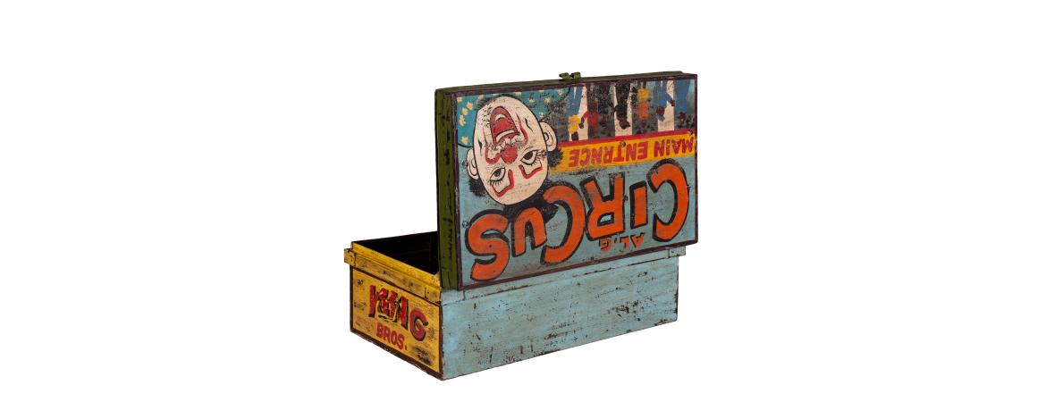 Hand Painted Iron Trunk Carnival-Cheshire Furniture Outlet