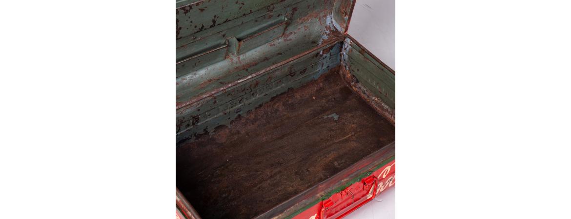 Hand Painted Iron Trunk Coca Cola-Cheshire Furniture Outlet