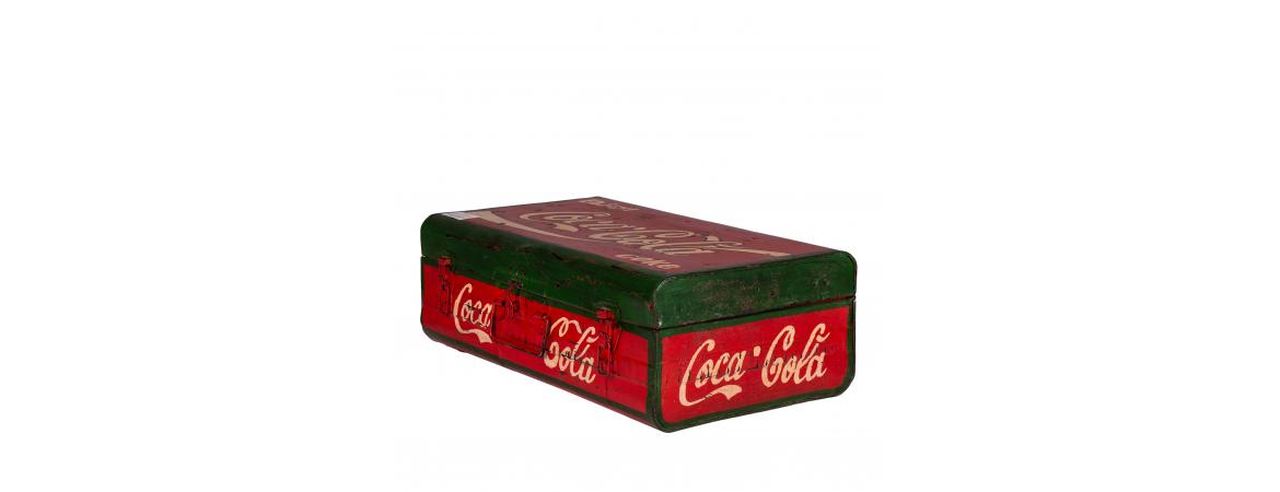 Hand Painted Iron Trunk Coca Cola-Cheshire Furniture Outlet
