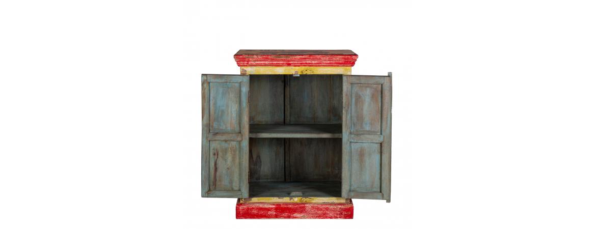 Hand Painted Vintage Ad 2 Door Cabinet-Cheshire Furniture Outlet