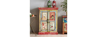 Hand Painted Vintage Ad 2 Door Cabinet-Cheshire Furniture Outlet