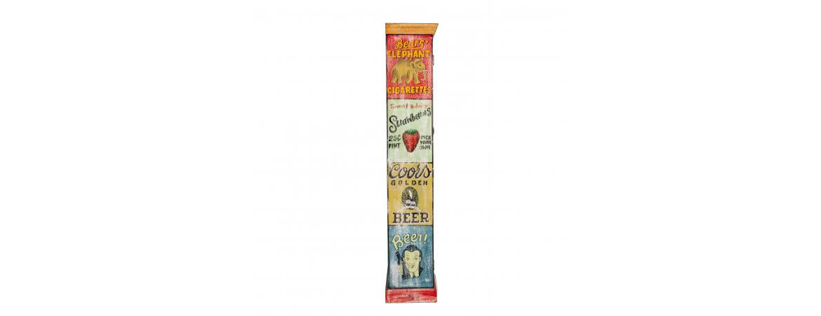Hand Painted Tall Vintage Advert Cabinet-Cheshire Furniture Outlet