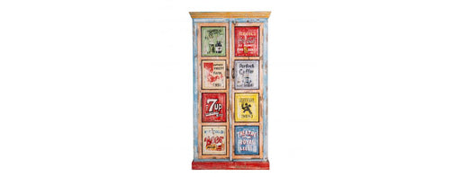 Hand Painted Tall Vintage Advert Cabinet-Cheshire Furniture Outlet