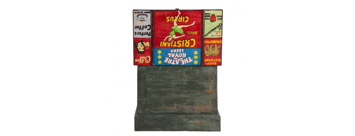 Hand Painted Vintage Ad Storage Chest-Cheshire Furniture Outlet
