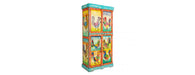 Hand Painted Vintage Folk Pattern 4 Door Cabinet-Cheshire Furniture Outlet